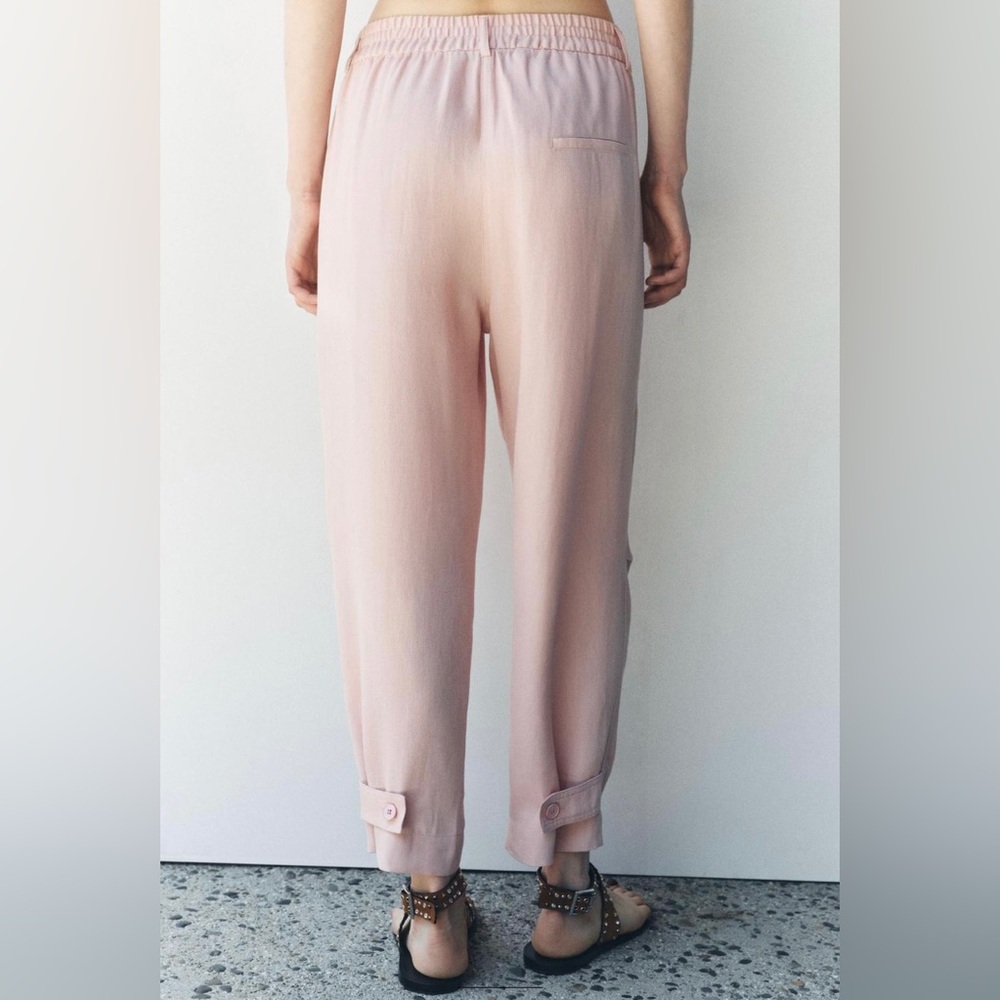 ZARA LINEN BLEND PAJAMA PANTS ZW COLLECTION
color: PASTEL PINK * size:  L